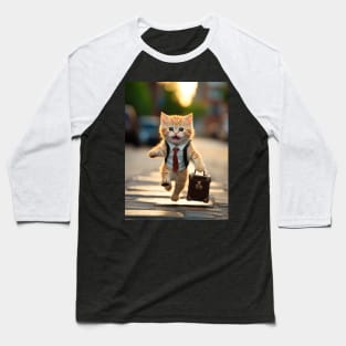 business kitty running with suitcase Baseball T-Shirt